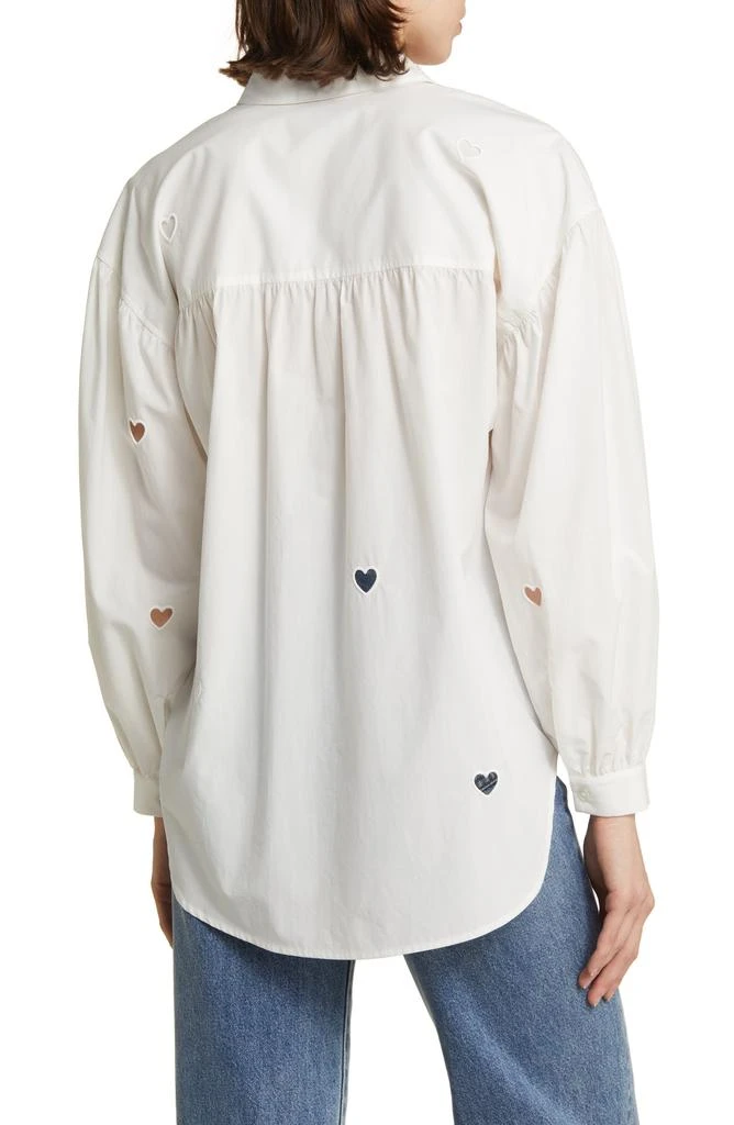 Rails Janae Eyelet Hearts Cotton Blend Button-Up Shirt 2