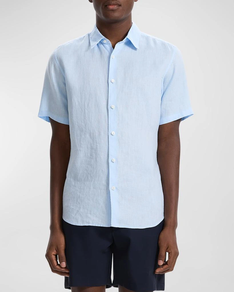 Theory Men's Irving Short Sleeve Shirt in Relaxed Linen 2