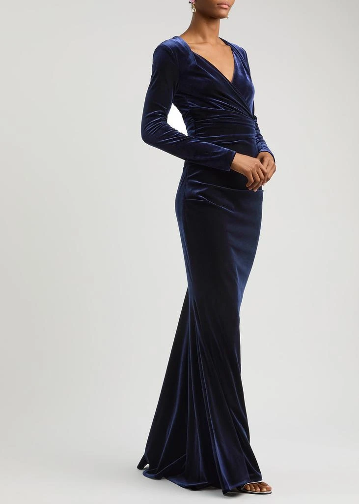 green emerald velvet dress Doris Crepe Satin Dress | Talbot Runhof main image 1