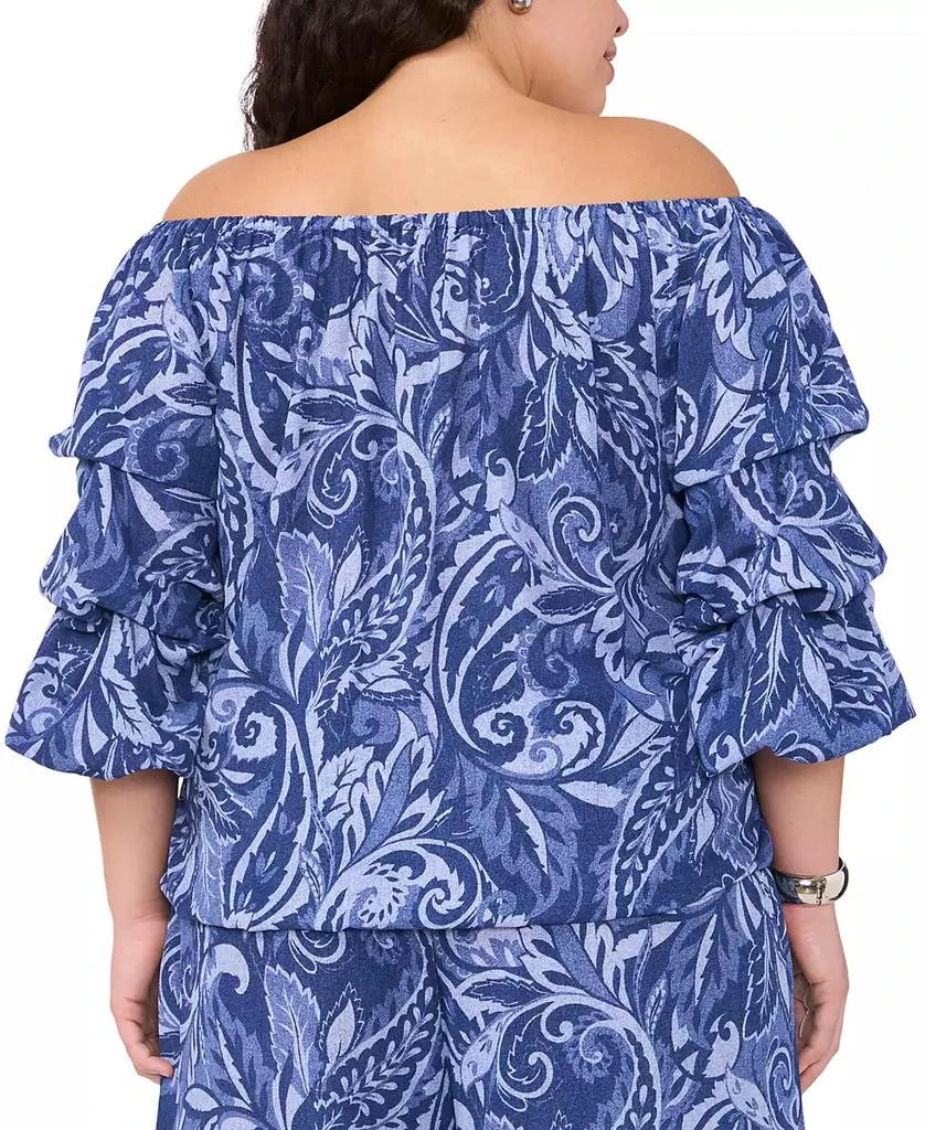 Vince Camuto Plus Size Paisley-Print Wide-Leg Drawstring Pants 4