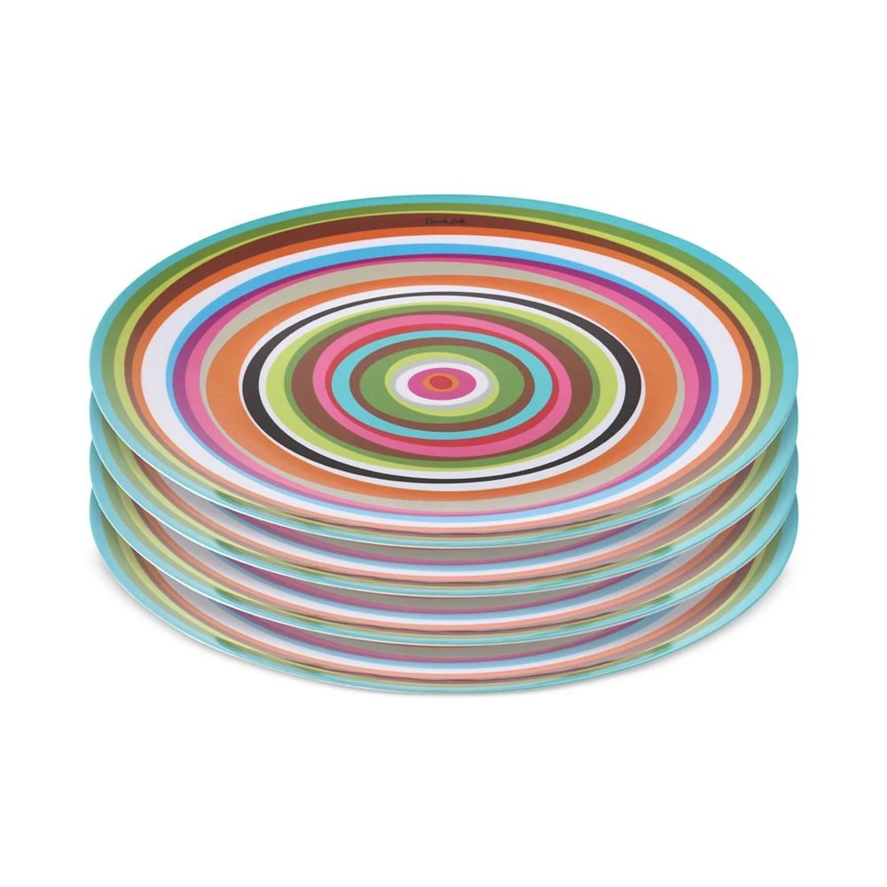 French Bull Ring Melamine Dinner Plates, Set of 4 1