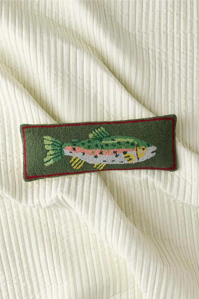 Urban Outfitters Camp Wandawega Trout Hooked Wool Throw Pillow
