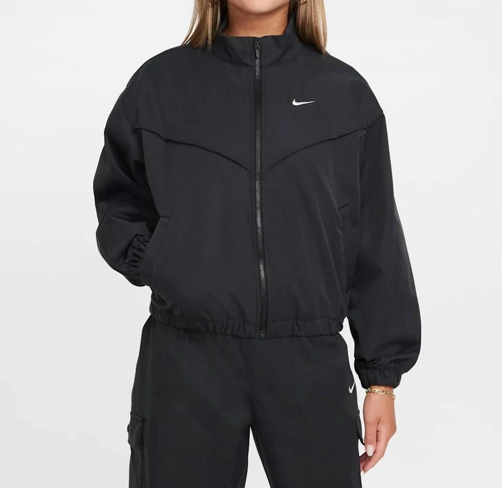 NIKE Girls
 Sportswear Oversized Lightweight Jacket In Black/white
