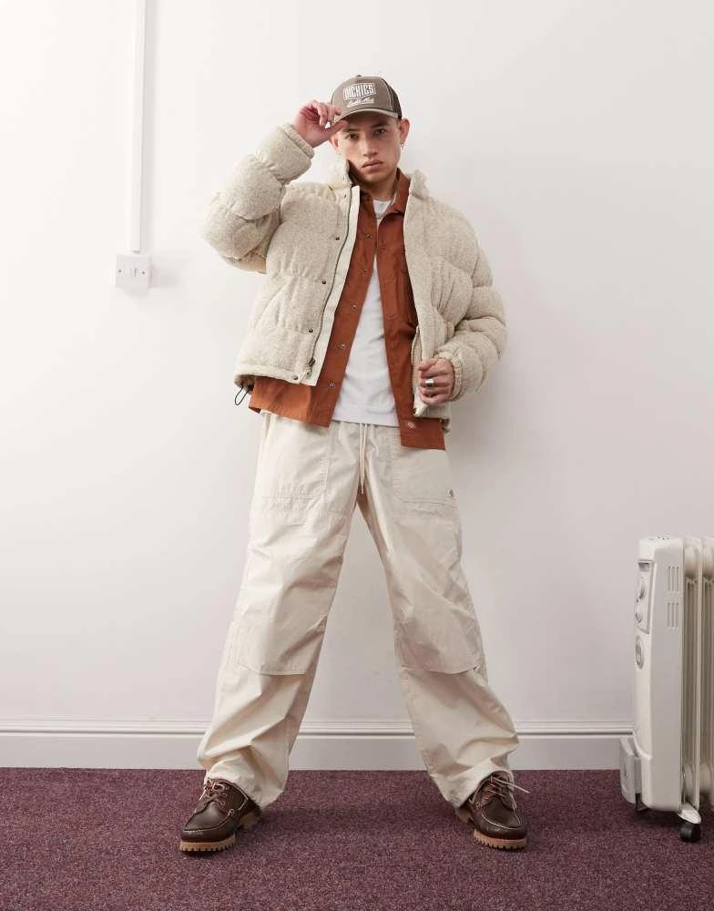 DICKIES Dickies Baker puffer coat in off white 2