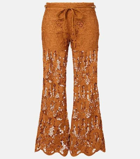 Zimmermann Coco scalloped lace flared pants 1
