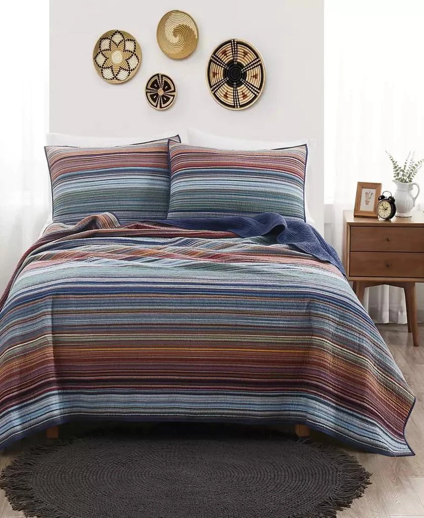 Macy's Met Stripe Yarn Dye 3 Piece Quilt Set 6