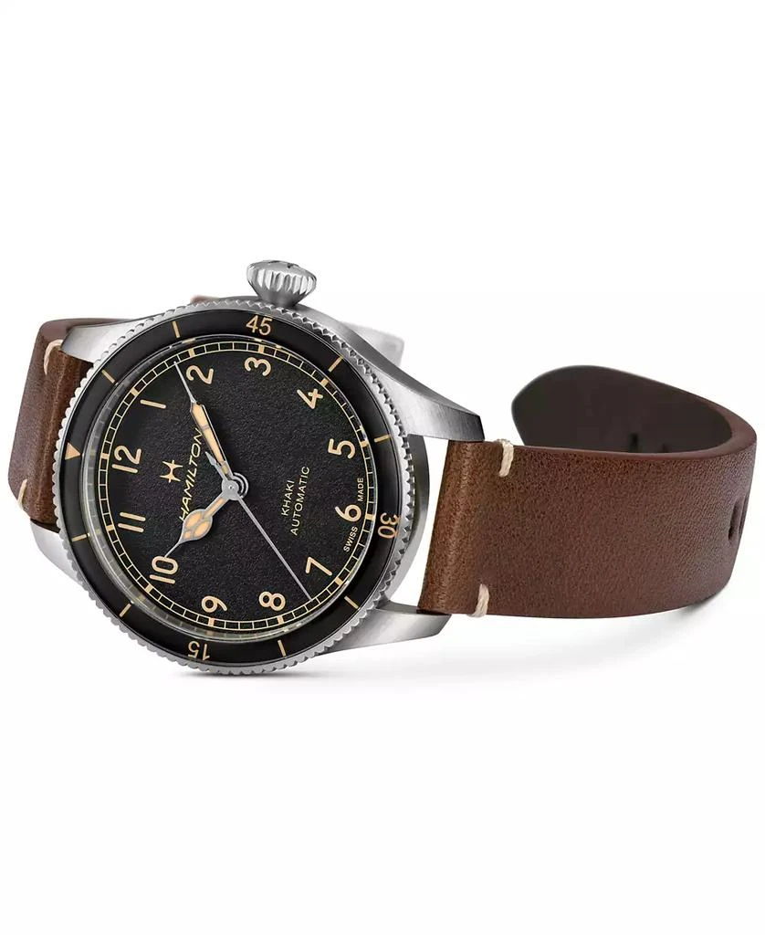 Hamilton Men's Khaki Aviation Pioneer Automatic Brown Leather Strap Watch 38mm 2