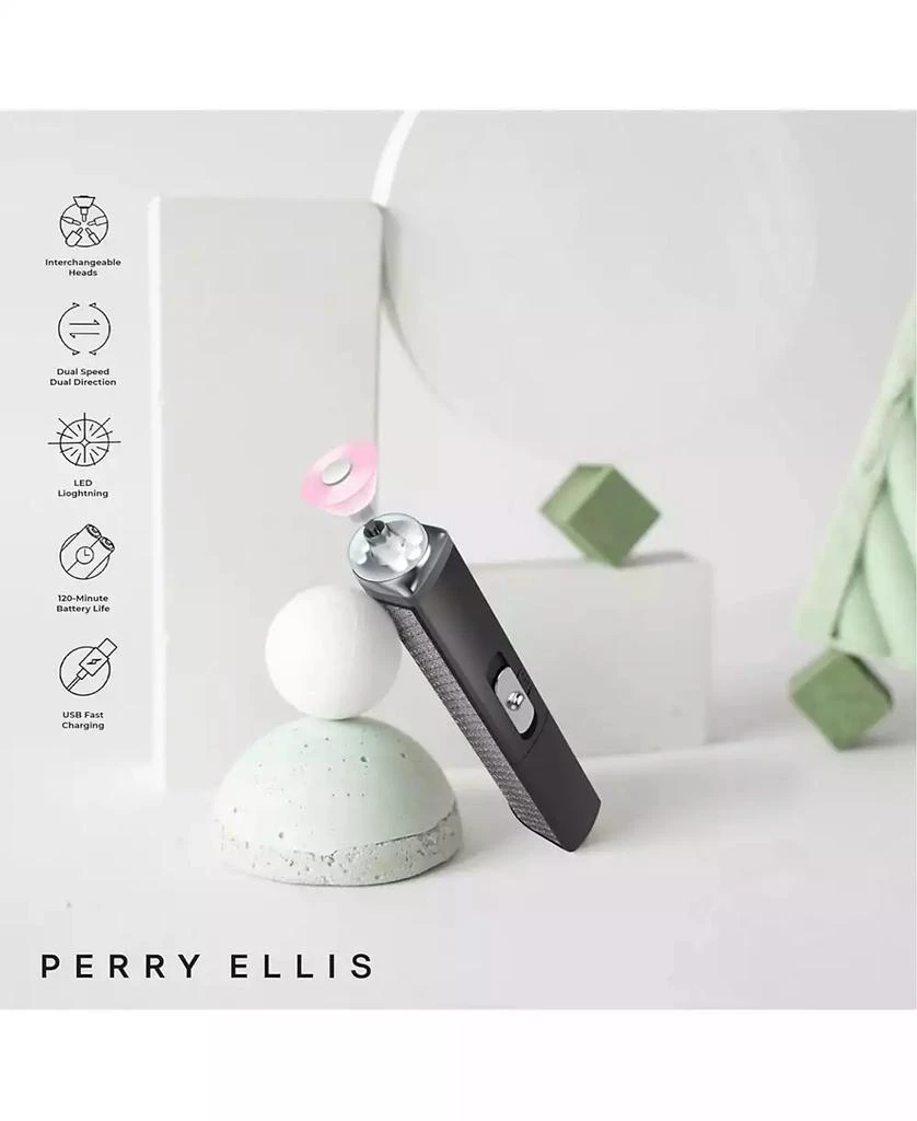 Perry Ellis RECHARGEABLE SALON STYLE MANICURE SET WITH LED LIGHT 6