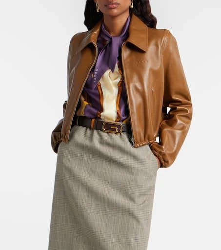 Gucci Leather bomber jacket 2