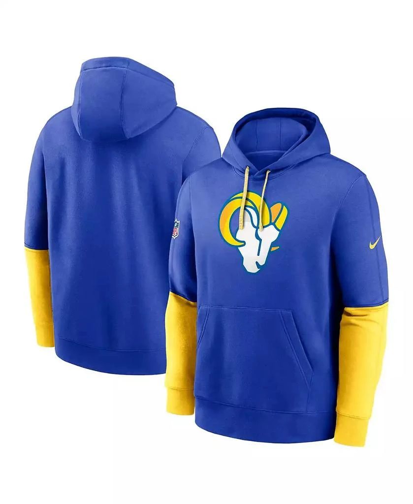 NIKE Men's Royal Los Angeles Rams 2024 Sideline Club Pullover Hoodie 1