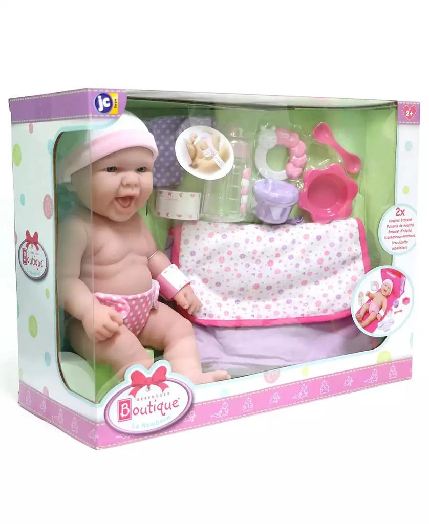 JC TOYS La Newborn 13" Smiling Baby Doll 10 Pcs Diaper Bag Gift Set 4