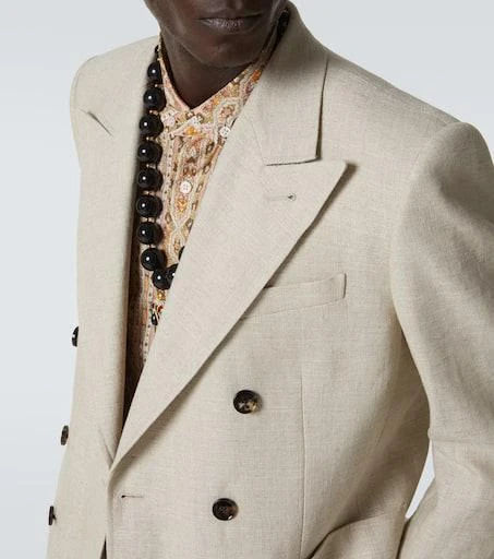 Valentino Double-breasted linen-blend blazer 6