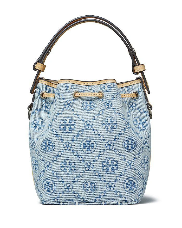 Tory Burch T Monogram Denim Mini Bucket Bag 6