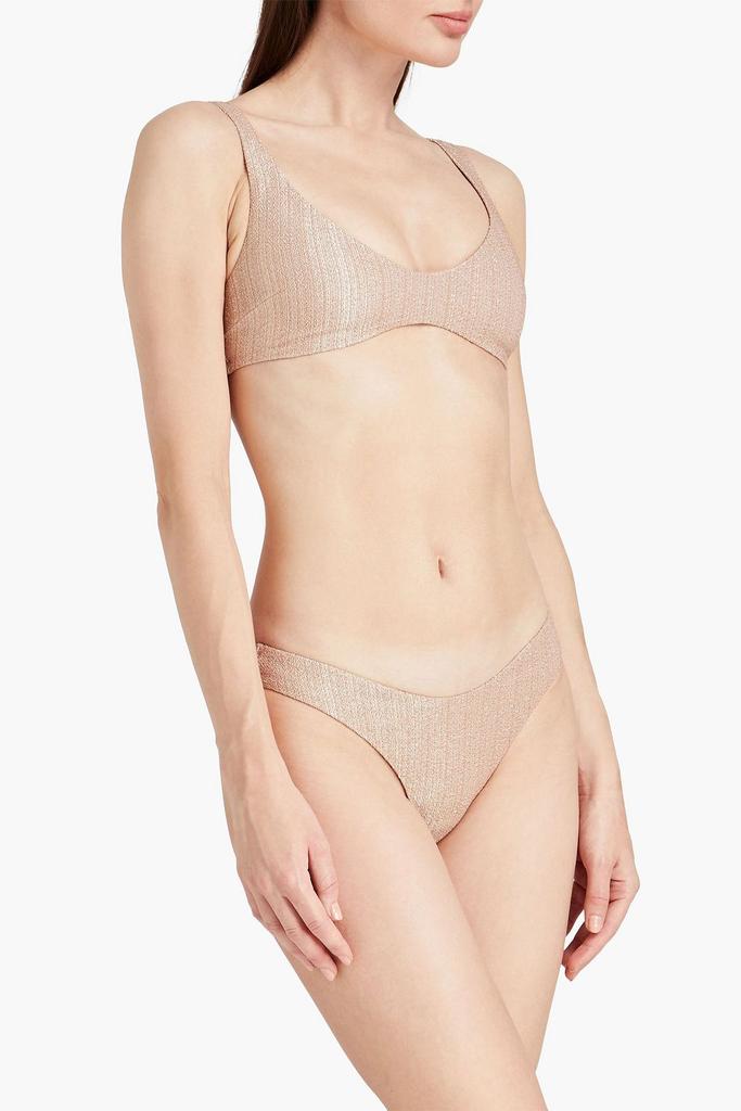 Zimmermann Separates Texture metallic stretch-crepe bikini top