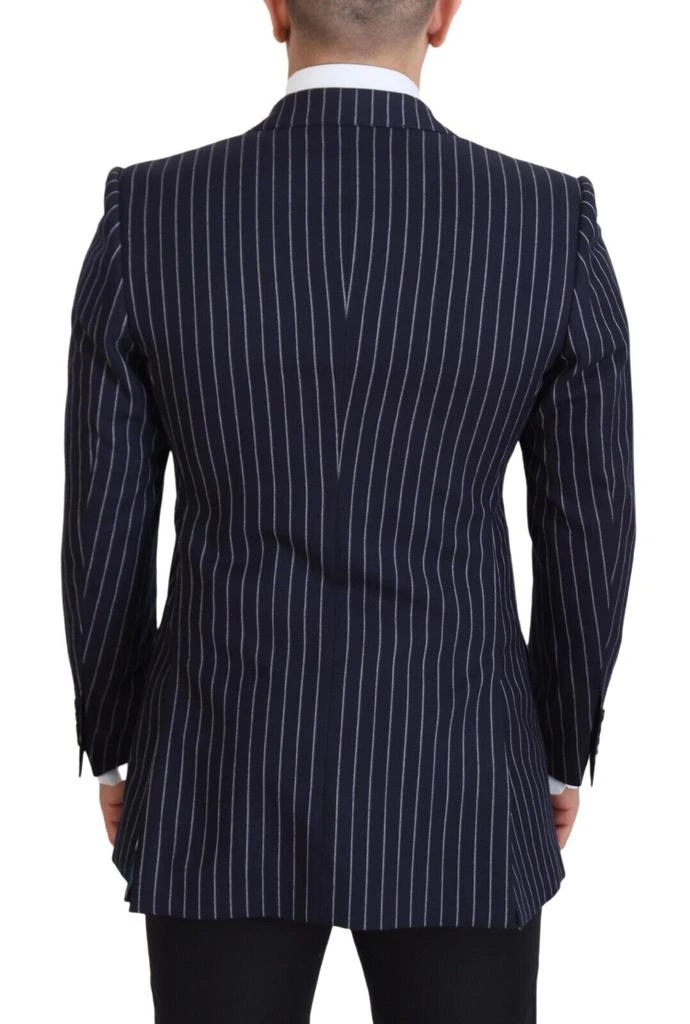 Dolce & Gabbana Dolce & Gabbana Dark Blue Stripe Wool Single Breasted Blazer 3