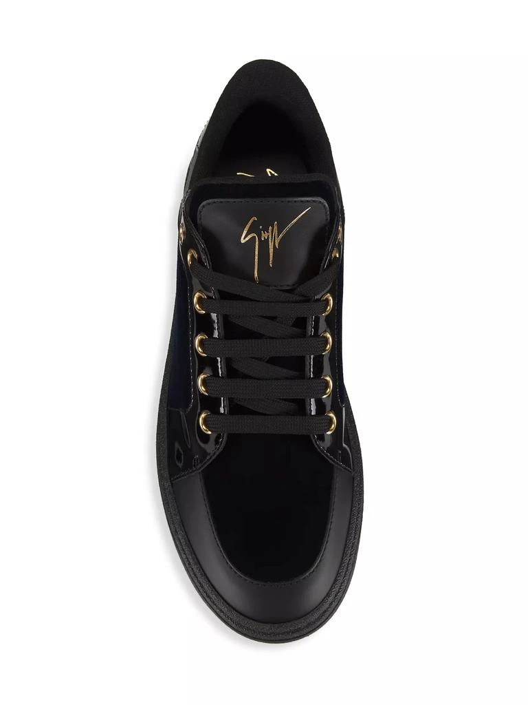 Giuseppe Zanotti GZ/94 Scarpa Uomo Velvet & Leather Sneakers 4