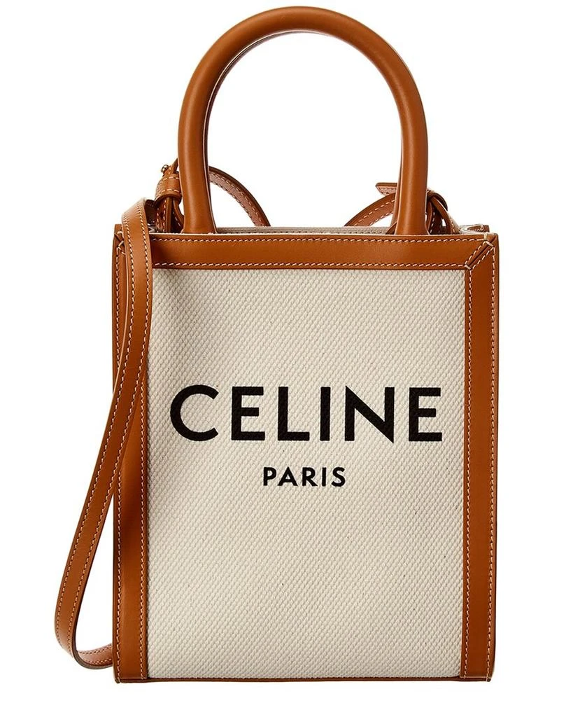 Celine CELINE Vertical Cabas Mini Canvas & Leather Tote 1