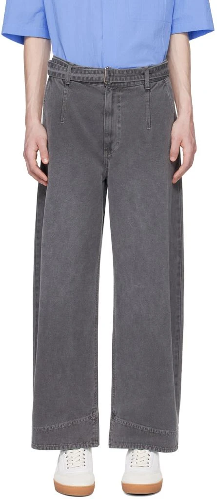 Solid Homme Gray Cinch Belt Jeans 1
