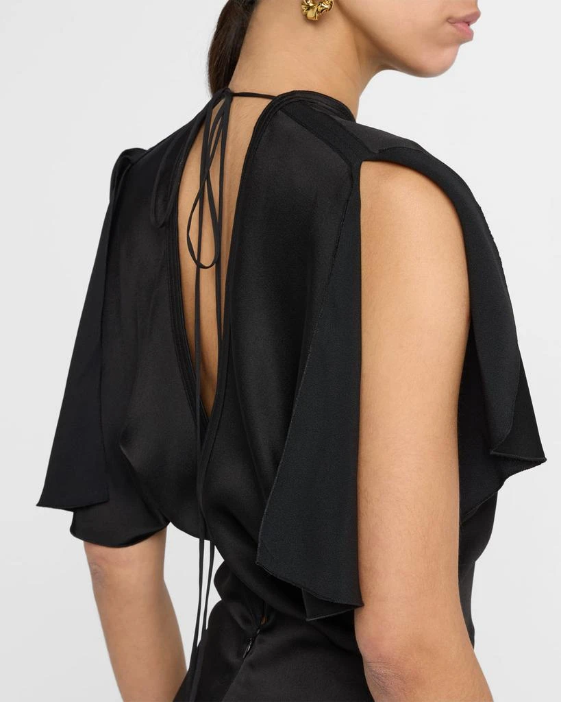 Victoria Beckham Gathered-Waist Backless Satin Gown 5
