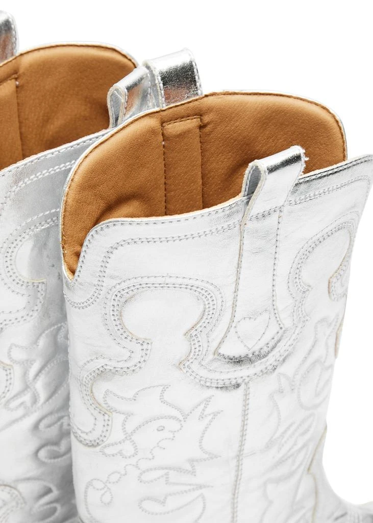 Ganni 50 metallic faux leather cowboy boots 3