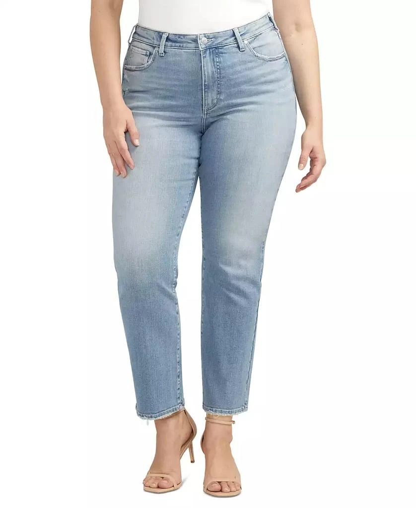 Silver Jeans Co. Plus Size Isbister High-Rise Straight-Leg Jeans 1