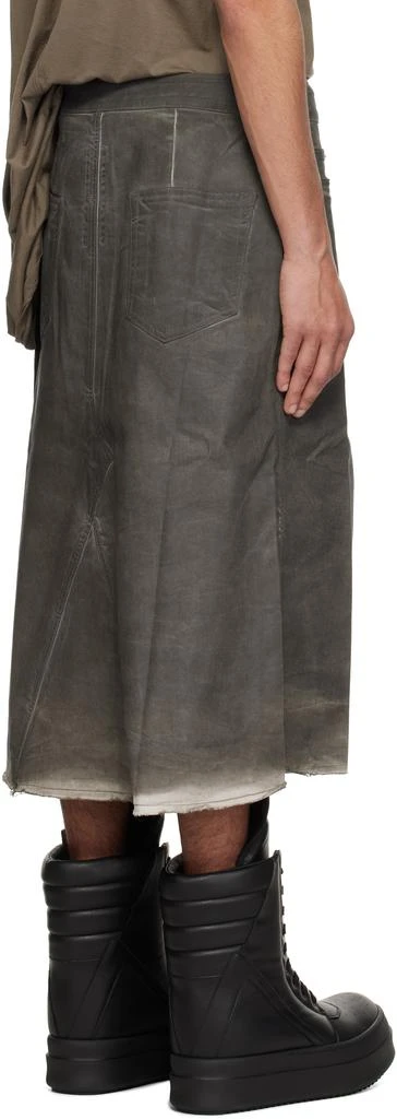 Rick Owens Gray Hollywood Godet Denim Midi Skirt 3