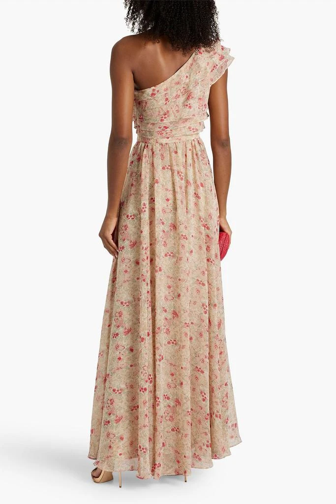 MIKAEL AGHAL One-shoulder ruffled floral-print chiffon maxi dress 3