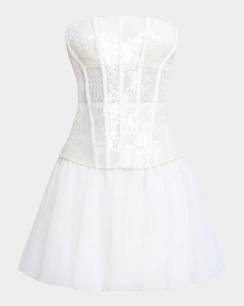 Strapless Tulle & Sequin Lace Corset Mini Dress – On Sale Now with Up to  25% Off