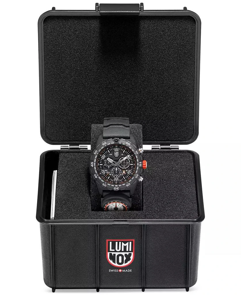 Luminox Men's Swiss Chronograph Bear Grylls Survival Master Series Compass Orange Rubber Strap Watch 45mm 7