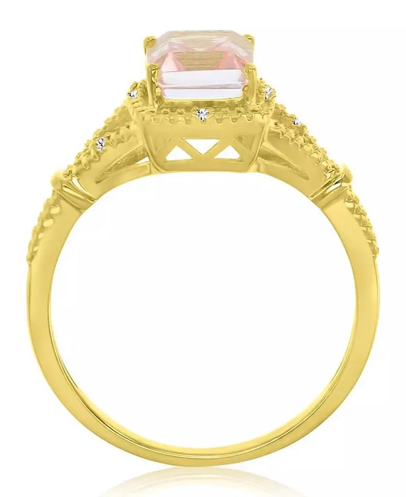 Macy
s Diamond (0.017 ct. t.w.) 
Morganite (1.55 ct. t.w.) Quartz Ring in 10k Yellow Gold 2