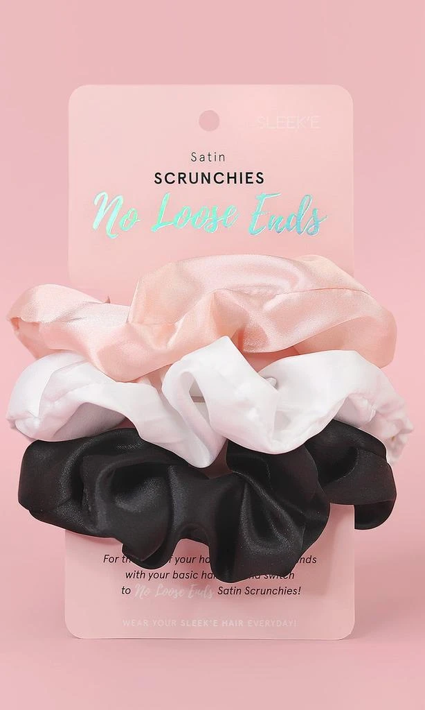 SLEEK
E HAIR Satin Scrunchies - No Loose Ends (Set of 3)