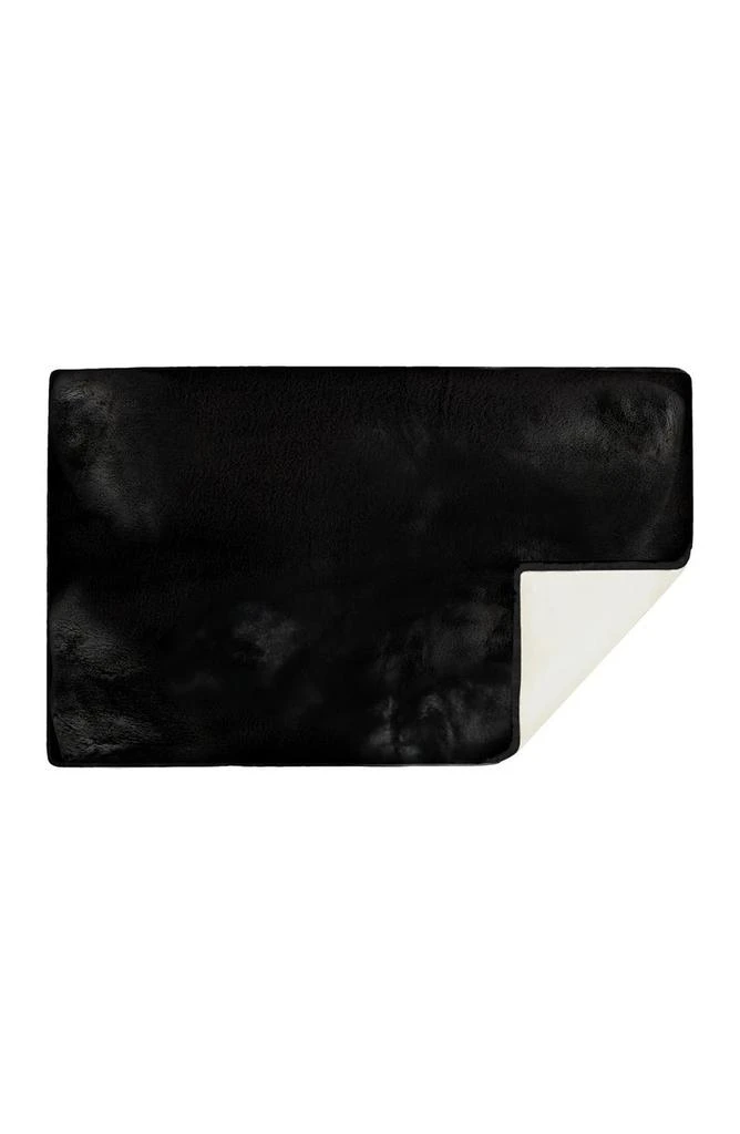 LUXE Faux Fur Rectangular Throw 3' X 5' - Black 3