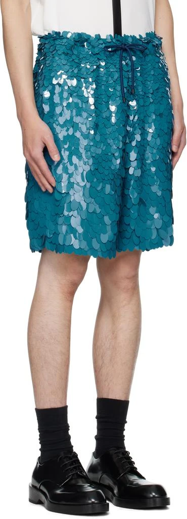 Dries Van Noten Blue Embellished Shorts 2
