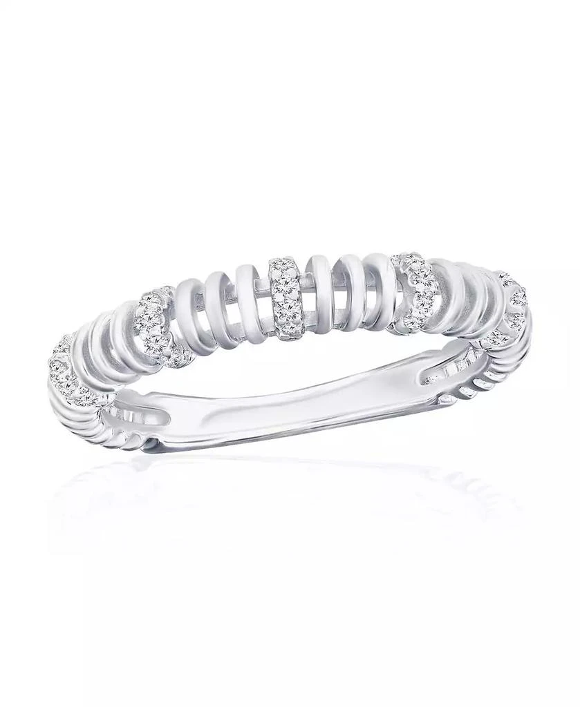 Simona Sterling Silver, 3.5mm Wire Design CZ Ring