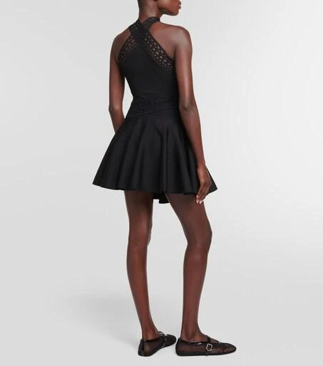 knee length dresses for ladies Alaïa-Wrap Denim Dress-Dresses main image 0