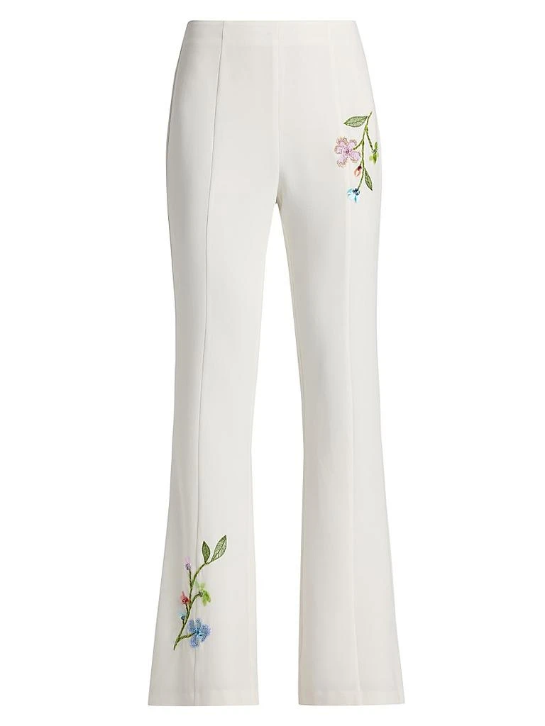 Cinq à Sept Kaitlyn Embellished Floral Vine-Embroidered Pants