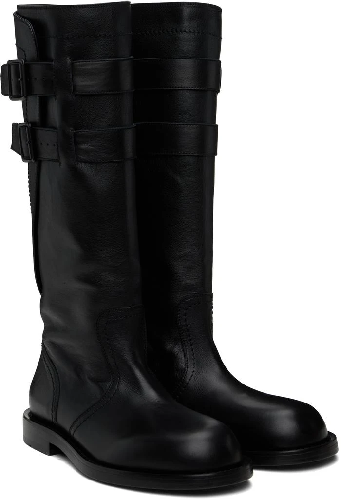 ANN DEMEULEMEESTER Black Uplu Biker Boots 4