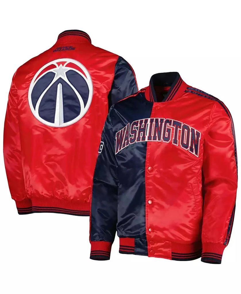 Starter Men's Navy, Red Washington Wizards Fast Break Satin Full-Snap Jacket 1