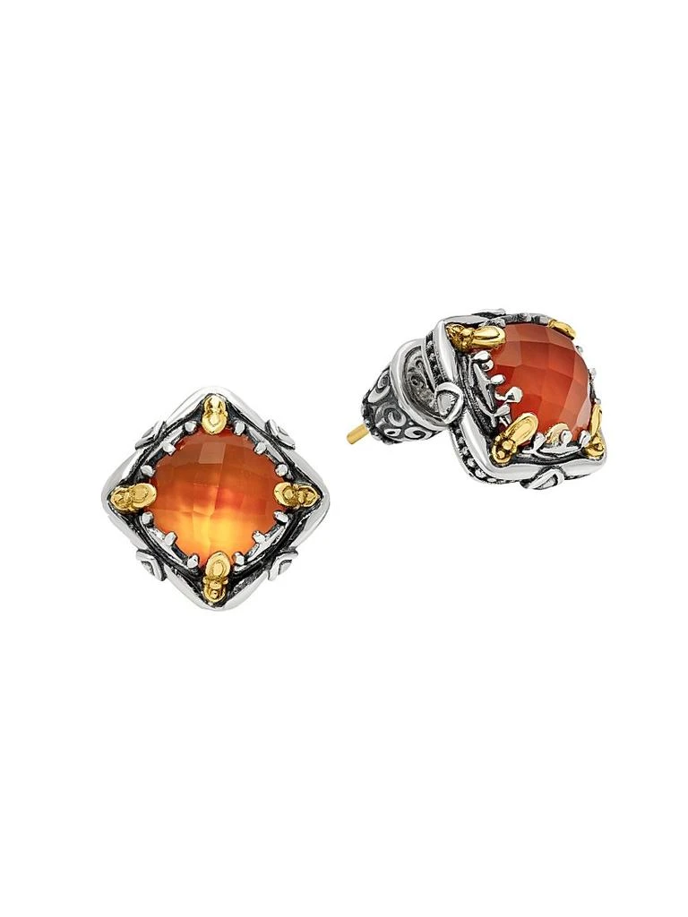 Konstantino Heirloom Sterling Silver, 18K Yellow Gold & Carnelian Doublet Stud Earrings 1