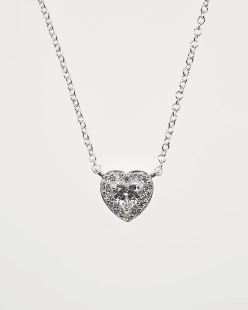 Lovisa Lovisa sterling silver cubic zirconia halo heart pendant necklace in silver 2