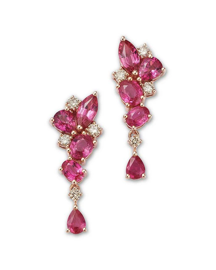 Bloomingdale
s Fine Collection Ruby 
Diamond Drop Earrings in 14K Rose Gold