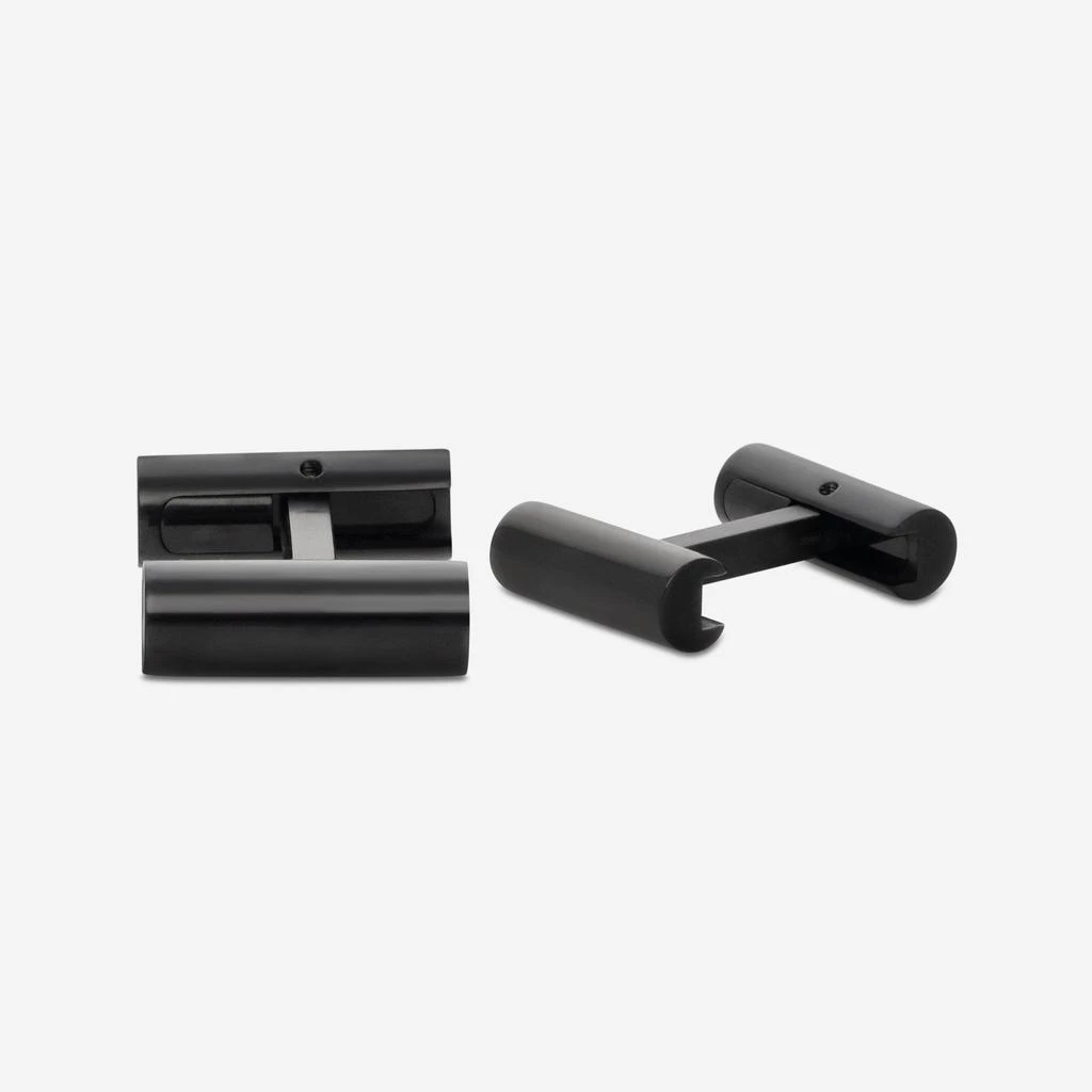 MontBlanc Montblanc Stainless Steel Cylindrical Cufflinks 105887 1