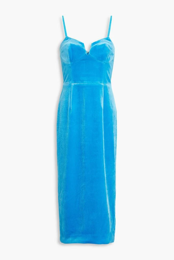 REBECCA VALLANCE Bernadette stretch-velvet midi dress 1