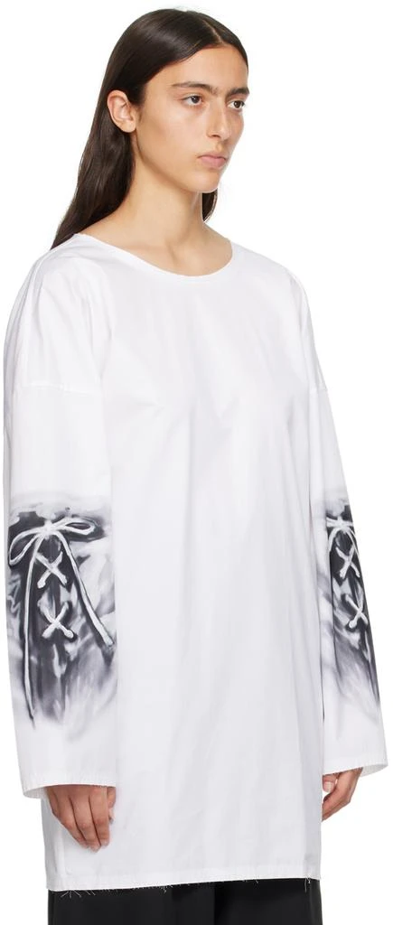 We11done White Raw Edge Long Sleeve T-Shirt 2