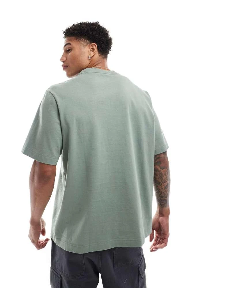 Abercrombie & Fitch Abercrombie & Fitch premium silicone icon logo t-shirt in mid green 2