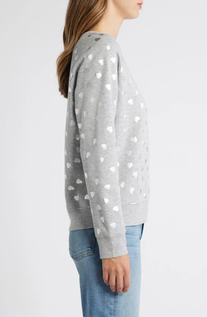 Caslon Heart Foil Print Graphic Sweatshirt 3