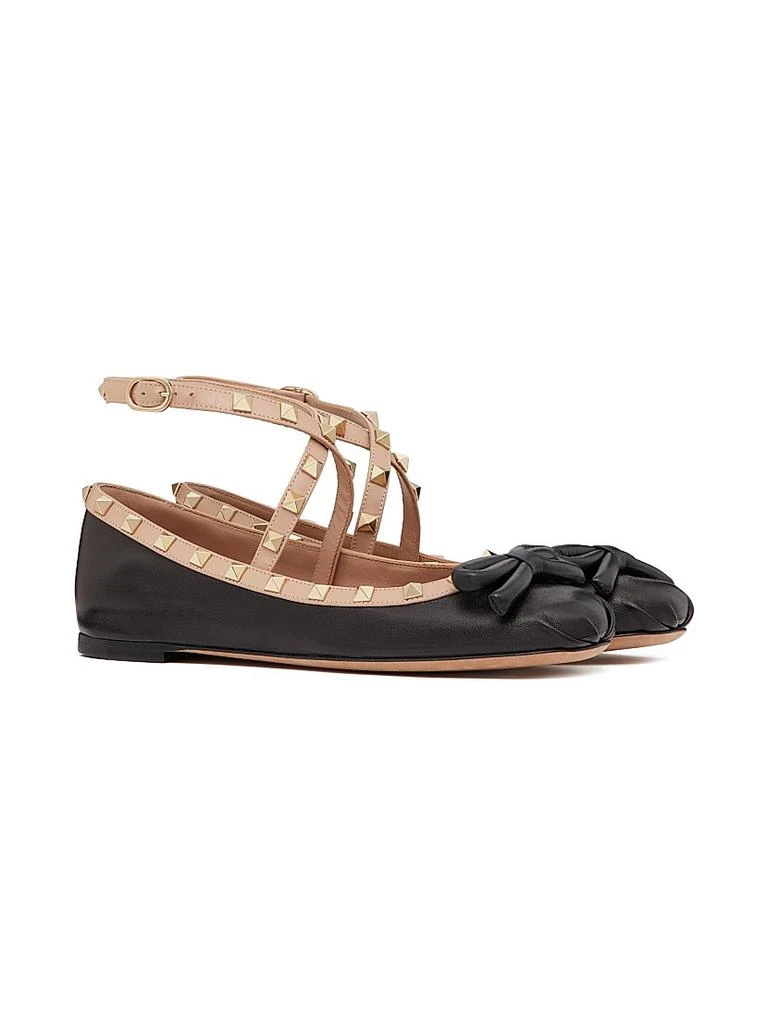 Valentino Rockstud Ballerina Flats In Nappa Leather 2