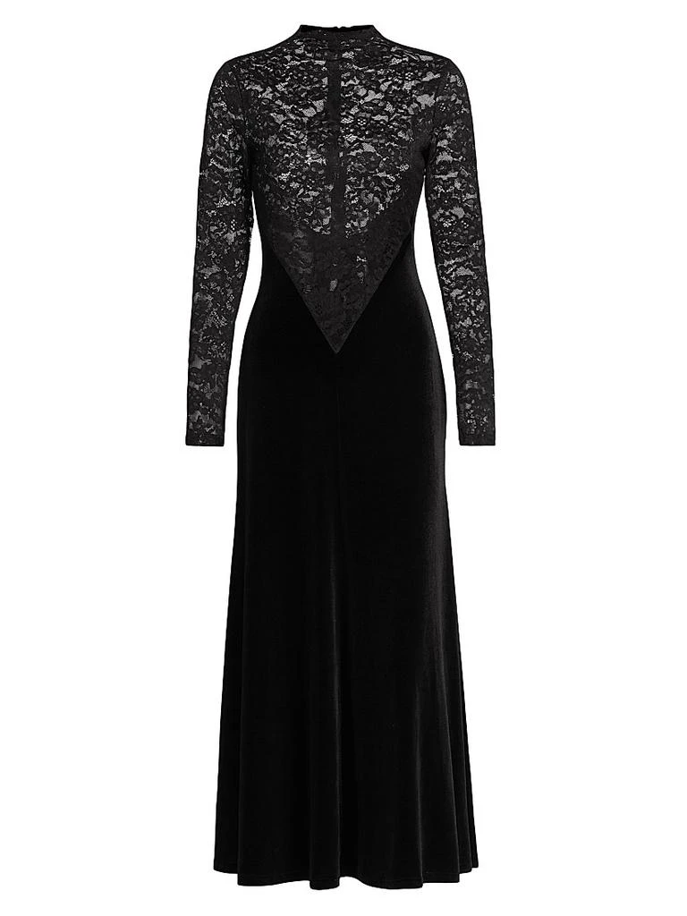 Ronny Kobo Martha Velvet-Lace Long-Sleeve Maxi Dress 1