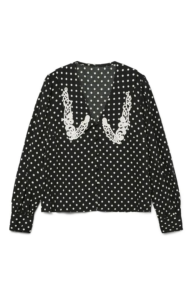 VERO MODA Louisa Lace Collar Long Sleeve Top 3