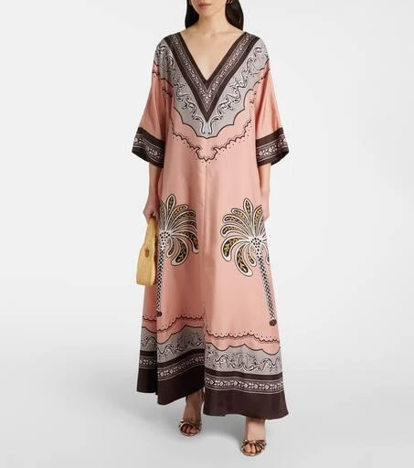 LA DOUBLE J Muumuu printed silk twill maxi dress 2